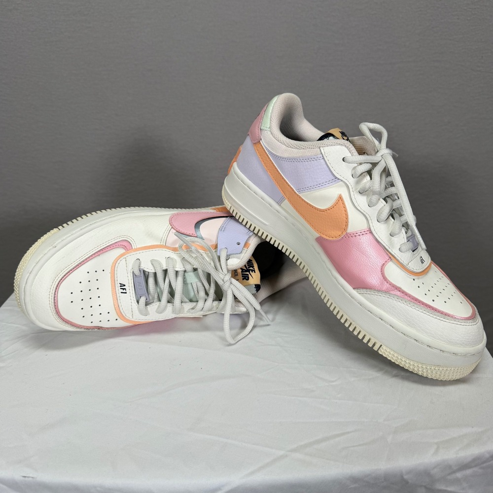 Nike‎ Air Force 1 Shadow Womens 9 Good Multi Color Pastel Layered